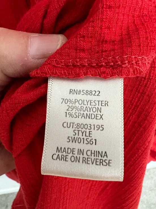 Max Studio Red V-Neck Tiered Boho Chic Dress Size 3X - Picture 6 of 7